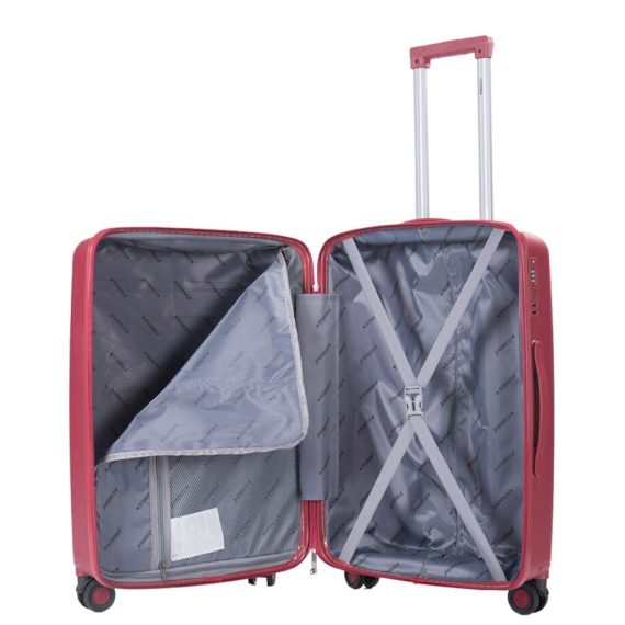 STARGOLD PP Hard Side Luggage Trolley Wine Red Set OF 3 Pieces Bag 360° Double Spinner Wheels With TSA Lock, SG-PP65