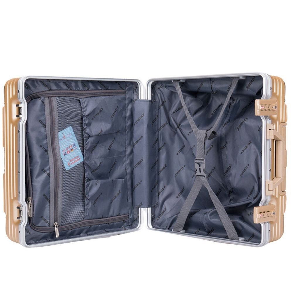 STARGOLD Luggage Trolley TPC Hardside Suitcase 360° Rotating Wheels And TSA Lock Travel Luggage, SG-TPC38 Champagne