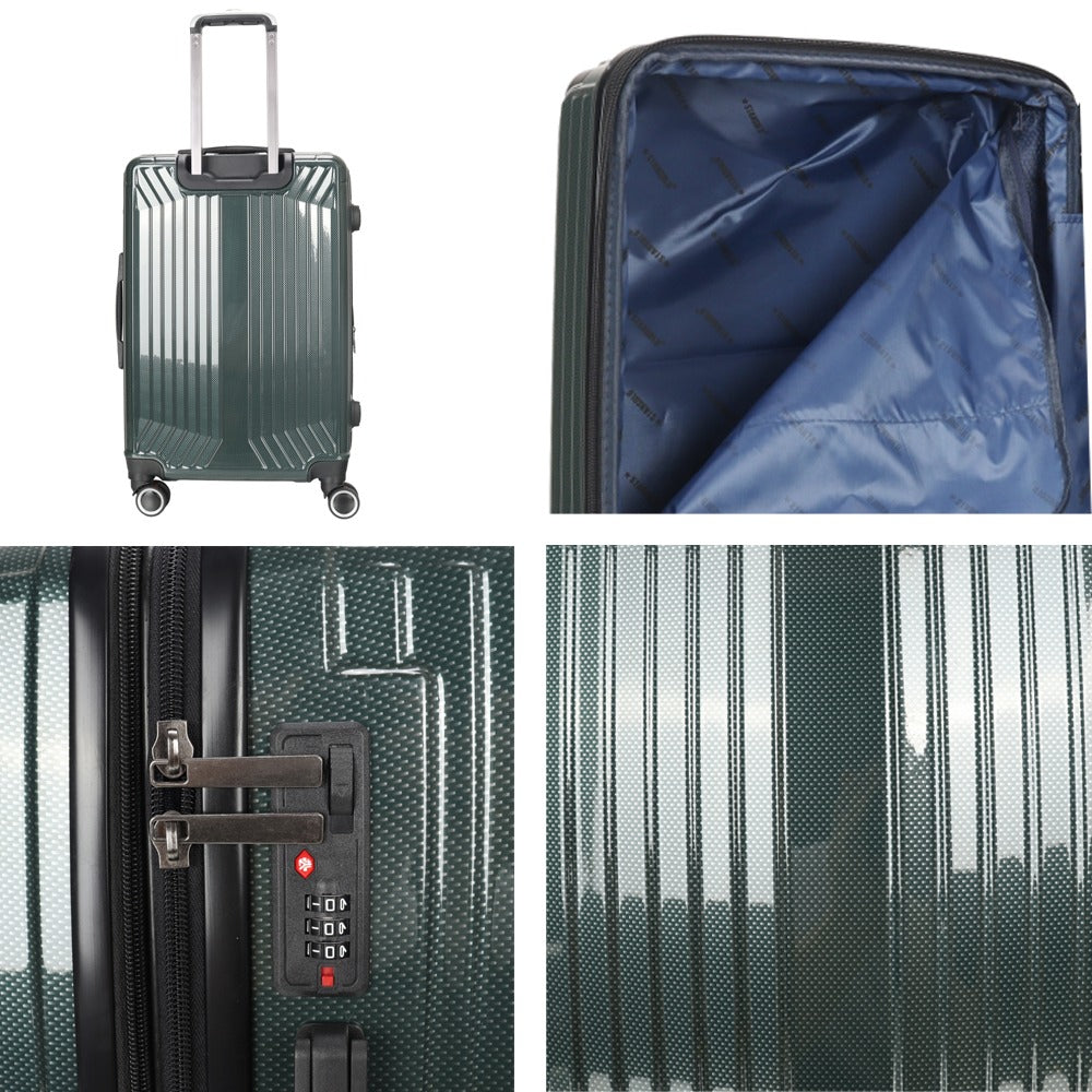 STARGOLD Luggage Trolley 3 PCS Set TPC Hardside 360° Rotational Wheels And TPC Lockable Travel Suitcase, SG-TPC41