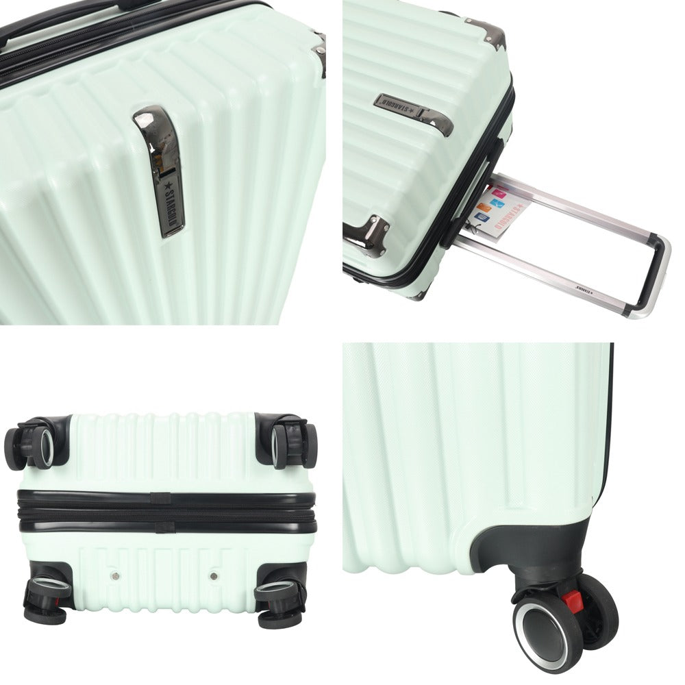 STARGOLD Luggage Trolley 3 PCS Set TPC Hardside 360° Rotational Wheels And TPC Lockable Travel Suitcase, SG-TPC43 Fruit Green
