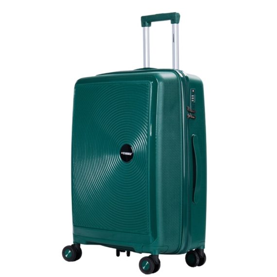 STARGOLD PP Hard Side Luggage Trolley Dark Green Set OF 3 Pieces Bag 360° Double Spinner Wheels With TSA Lock, SG-PP64