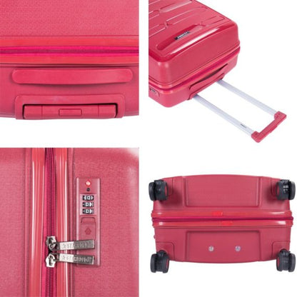 STARGOLD PP Hard Side Luggage Trolley Wine Red Set OF 3 Pieces Bag 360° Double Spinner Wheels With TSA Lock, SG-PP65