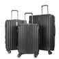 STARGOLD Luggage Trolley 3 PCS Set TPC Hardside 360° Rotational Wheels And TPC Lockable Travel Suitcase, SG-TPC43 Black