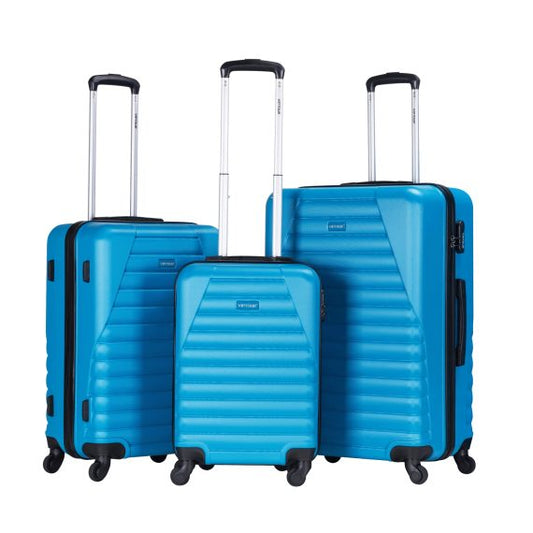 Viptour 3 Piece Hard Suitcase Luggage Trolley 20 24 28 Inch Light Blue