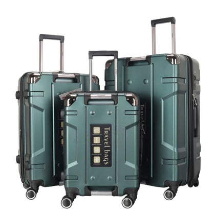 STARGOLD Luggage Trolley 3 PCS Set TPC Hardside 360° Rotational Wheels And TPC Lockable Travel Suitcase, SG-TPC44 Dark Green