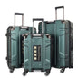 STARGOLD Luggage Trolley 3 PCS Set TPC Hardside 360° Rotational Wheels And TPC Lockable Travel Suitcase, SG-TPC44 Dark Green
