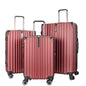STARGOLD Luggage Trolley 3 PCS Set TPC Hardside 360° Rotational Wheels And TPC Lockable Travel Suitcase, SG-TPC43 Wine