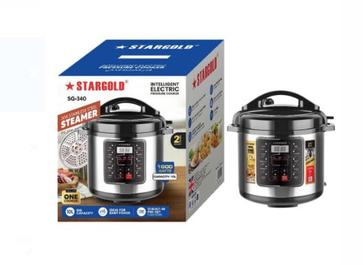 STARGOLD 10 In 1 Electric Pressure Cooker Stainless Steel Body, Touch Programmable, 10L Capacity. 1800 Watts, SG-340