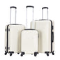 Viptour Unisex Hardside Expandable 3 Piece ABS Trolley Luggage Set 20/24/28 Inch VT-A396 Off White