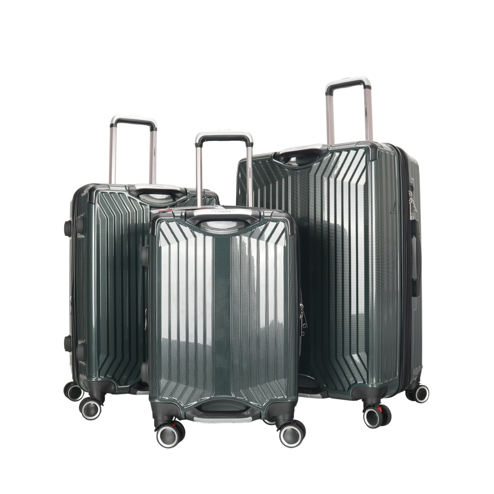 STARGOLD Luggage Trolley 3 PCS Set TPC Hardside 360° Rotational Wheels And TPC Lockable Travel Suitcase, SG-TPC41