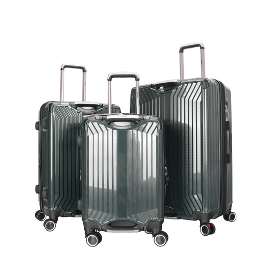 STARGOLD Luggage Trolley 3 PCS Set TPC Hardside 360° Rotational Wheels And TPC Lockable Travel Suitcase, SG-TPC41