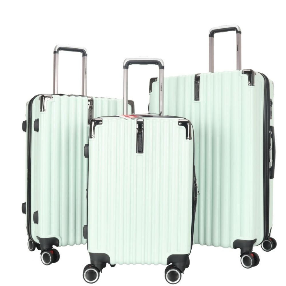 STARGOLD Luggage Trolley 3 PCS Set TPC Hardside 360° Rotational Wheels And TPC Lockable Travel Suitcase, SG-TPC43 Fruit Green