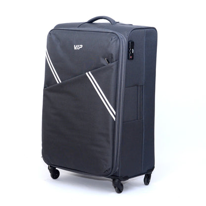 VIP VERONA 80cm 4 Wheel Expandable Large Soft Trolley Grey VERONA80GR