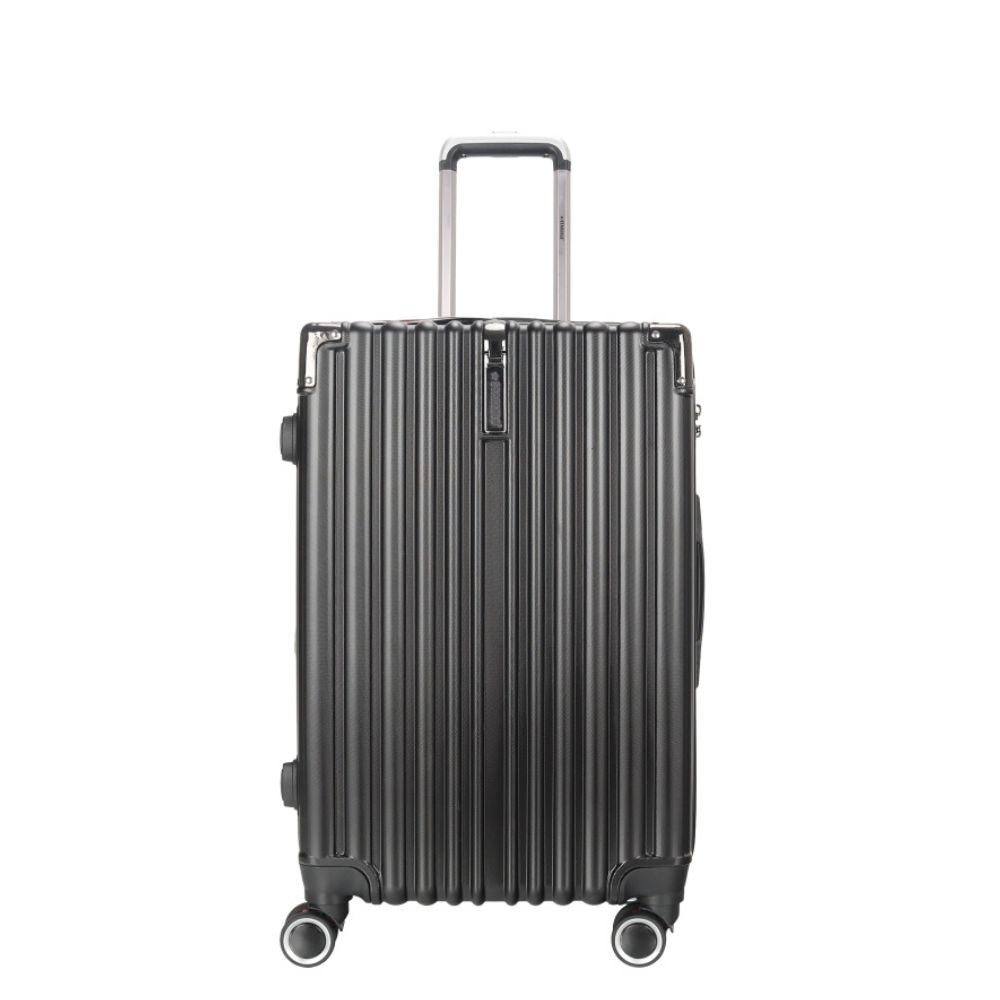 STARGOLD Luggage Trolley 3 PCS Set TPC Hardside 360° Rotational Wheels And TPC Lockable Travel Suitcase, SG-TPC43 Black