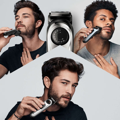 Braun Beard Trimmer 5 for Face and Hair, Black/Silver with precision dial, and Gillette Fusion5 ProGlide razor, BT5260 4210201283546