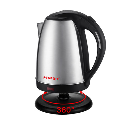 STARGOLD Kettle 2.5-Litre With Automatic Turn-Off Electric Kettle 1800W High-Grade 304 Stainless Steel, SG-1452 SILVER