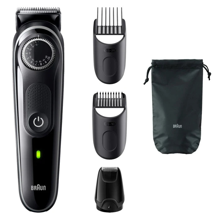 Braun Beard Trimmer 3 BT3440 With Precision Wheel, 4 styling tools, 80min runtime, Grey 4210201447931