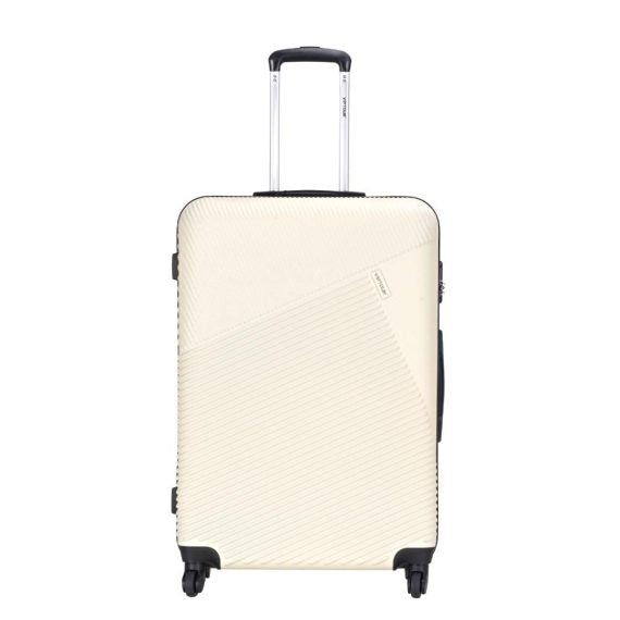 Viptour Unisex Hardside Expandable 3 Piece ABS Trolley Luggage Set 20/24/28 Inch VT-A396 Off White