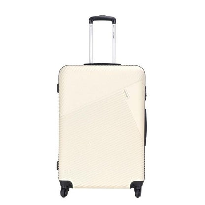 Viptour Unisex Hardside Expandable 3 Piece ABS Trolley Luggage Set 20/24/28 Inch VT-A396 Off White