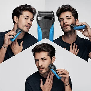 Braun Series 3 Shave & Style 310BT Wet & Dry Shaver with Trimmer head and 5 combs, black / blue 4210201276425