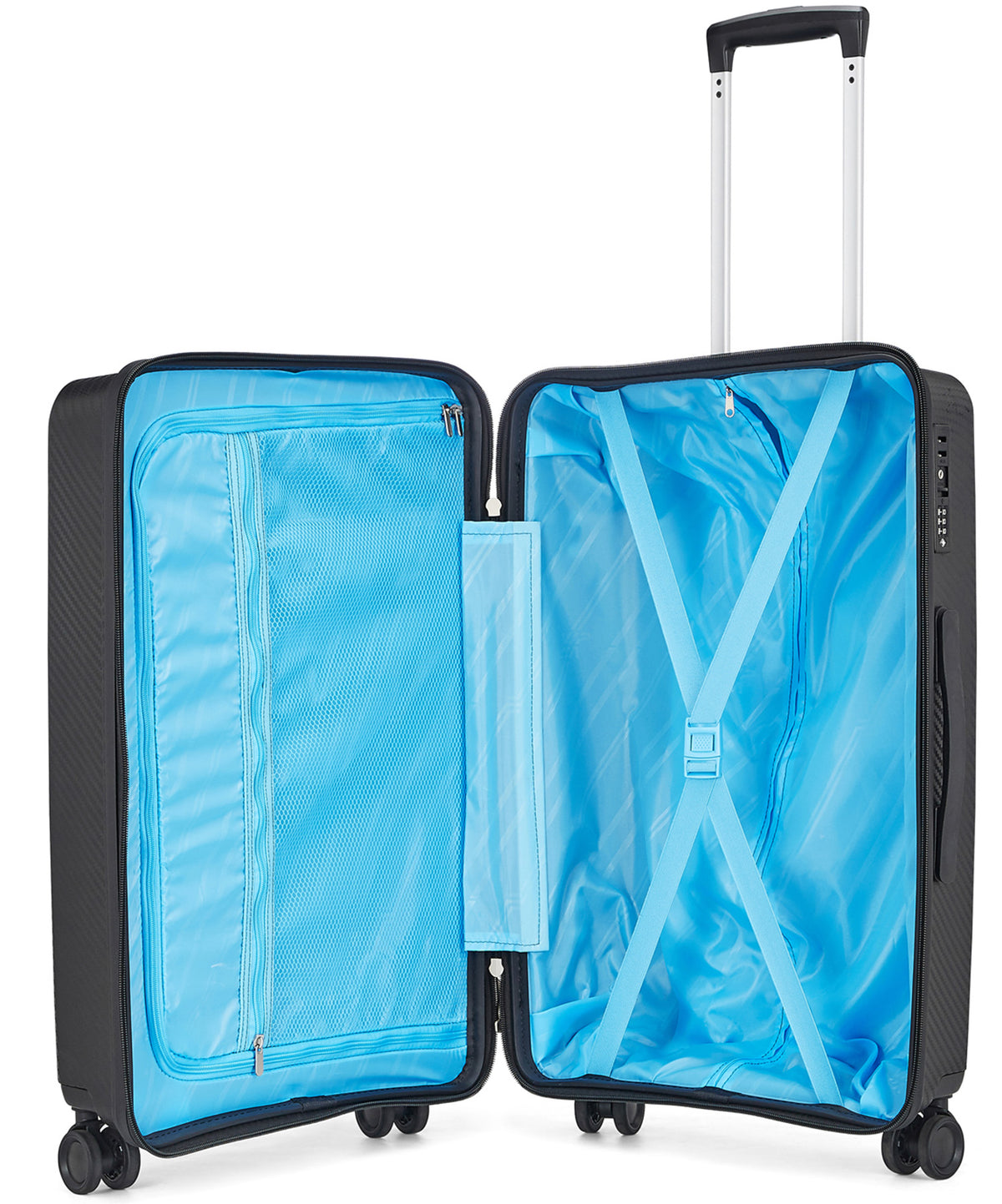 VIP 4 Wheel Hard Casing Trolley 65cm Black XLITE65BLK