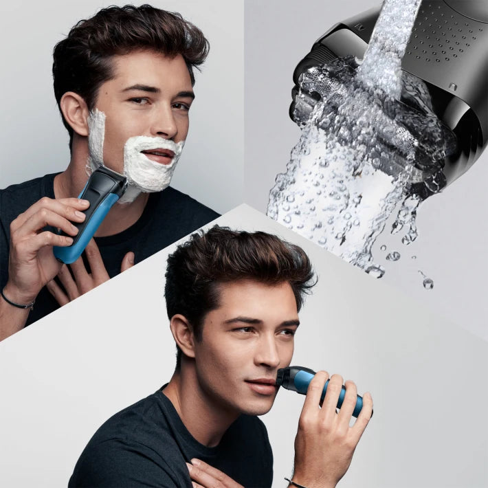 Braun Series 3 Shave & Style 310BT Wet & Dry Shaver with Trimmer head and 5 combs, black / blue 4210201276425