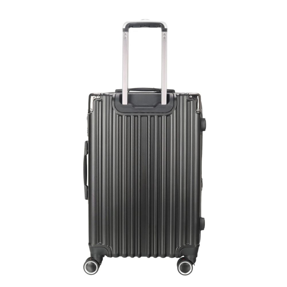 STARGOLD Luggage Trolley 3 PCS Set TPC Hardside 360° Rotational Wheels And TPC Lockable Travel Suitcase, SG-TPC43 Black
