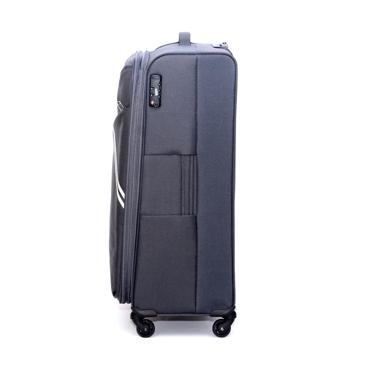 VIP VERONA 80cm 4 Wheel Expandable Large Soft Trolley Grey VERONA80GR