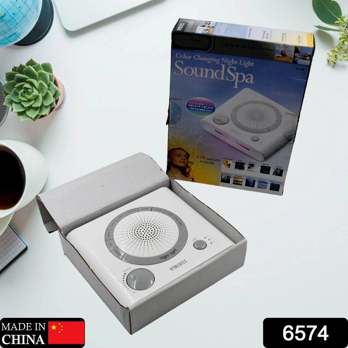 Sleep Therapy Sound Machine with 8 High-Fidelity Soothing Sounds for Sleep, Anxiety, Stress Relief, Battery or Adapter Power, 3 Auto-Off Timer Options