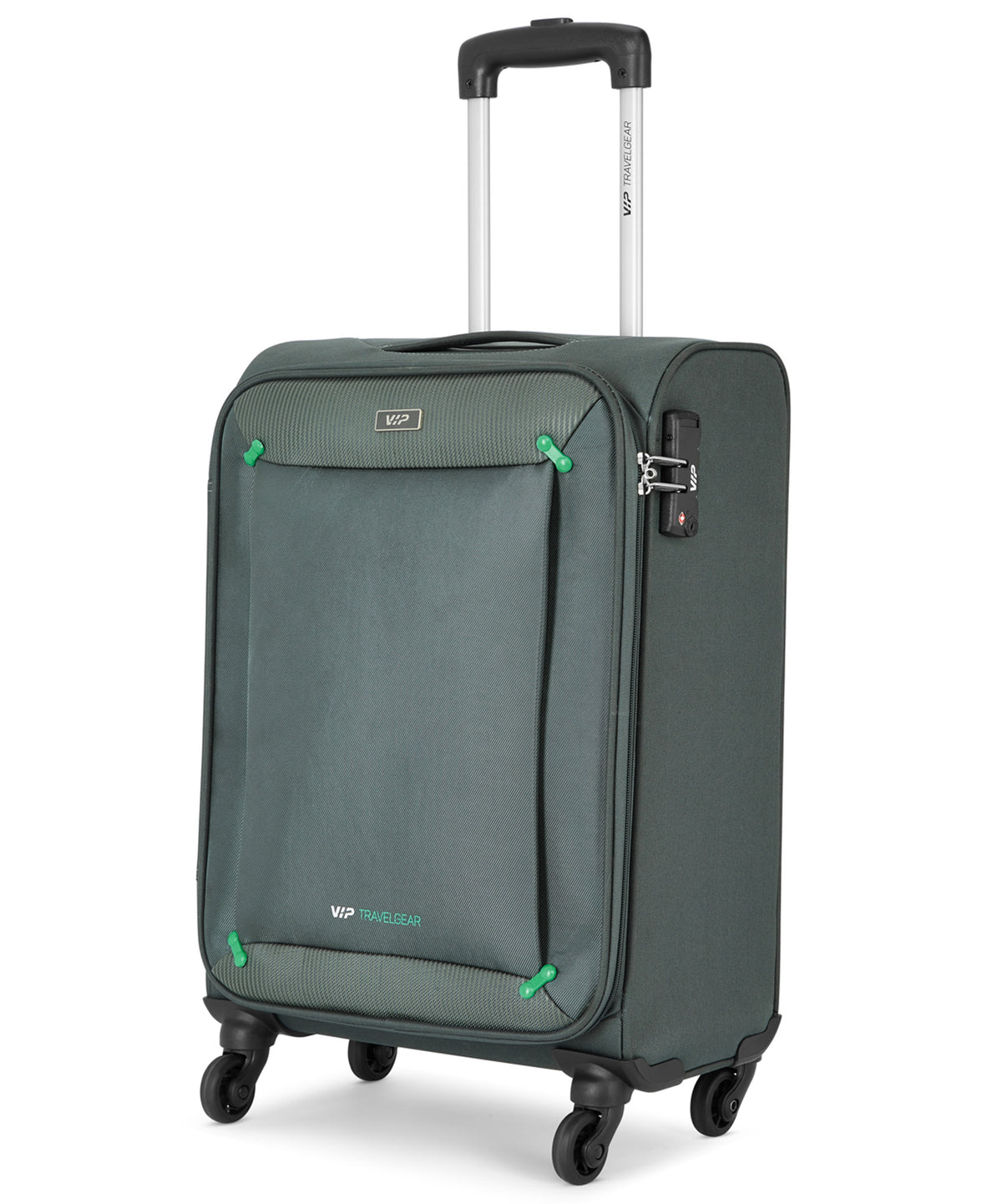 VIP 4 Wheel Soft Casing Medium Check-In Luggage Trolley 69cm Grey STAPPL69GR