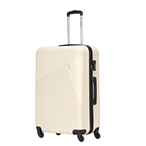 Viptour Unisex Hardside Expandable 3 Piece ABS Trolley Luggage Set 20/24/28 Inch VT-A396 Off White