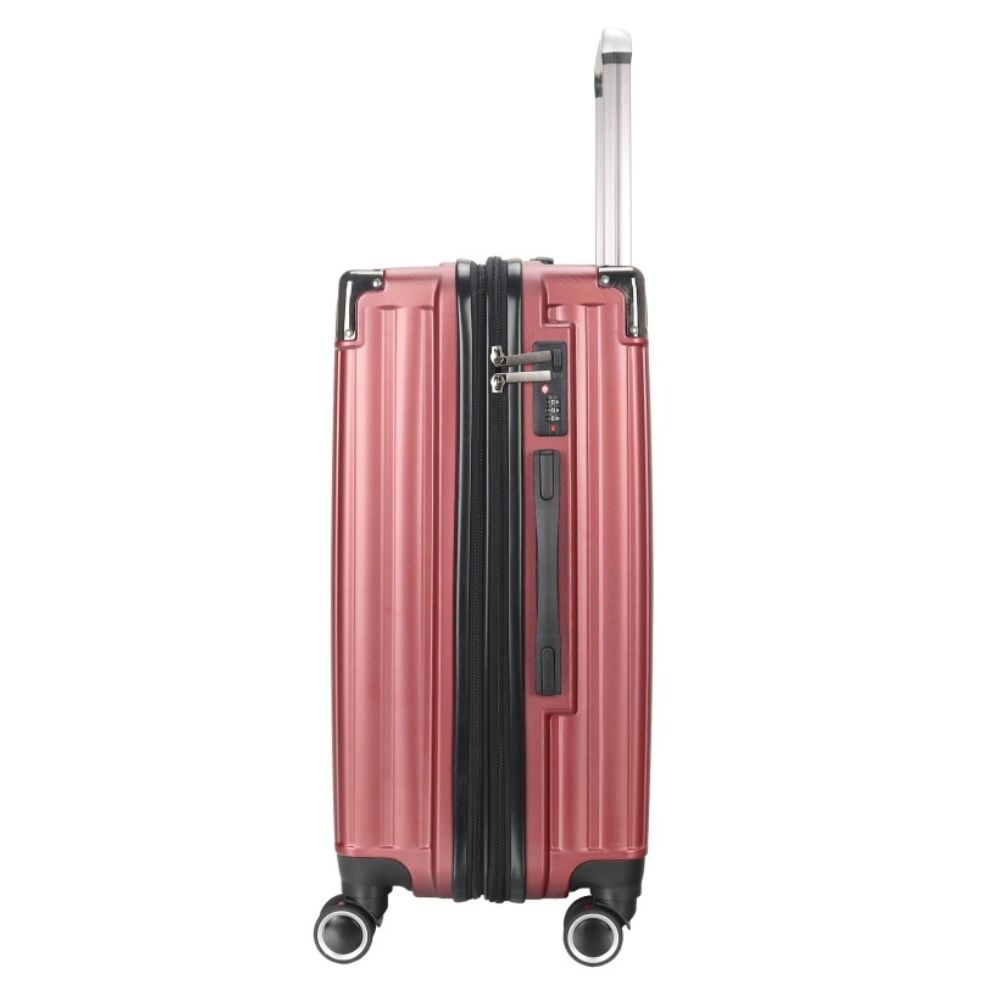 STARGOLD Luggage Trolley 3 PCS Set TPC Hardside 360° Rotational Wheels And TPC Lockable Travel Suitcase, SG-TPC43 Wine
