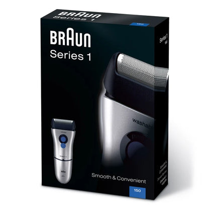 Braun Series 1 150s Shaver with protection cap, silver.