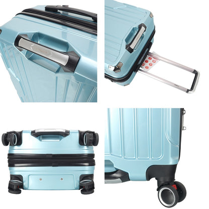 STARGOLD Luggage Trolley 3 PCS Set TPC Hardside 360° Rotational Wheels And TPC Lockable Travel Suitcase, SG-TPC40 Blue
