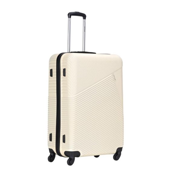 Viptour Unisex Hardside Expandable 3 Piece ABS Trolley Luggage Set 20/24/28 Inch VT-A396 Off White