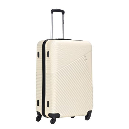 Viptour Unisex Hardside Expandable 3 Piece ABS Trolley Luggage Set 20/24/28 Inch VT-A396 Off White