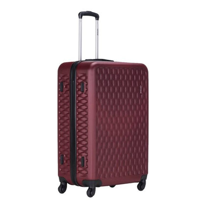 Viptour Lightweight 3 Piece ABS Hard Shell Trolley Luggage Set 20/24/28 Inches VT-A395 Burgundy