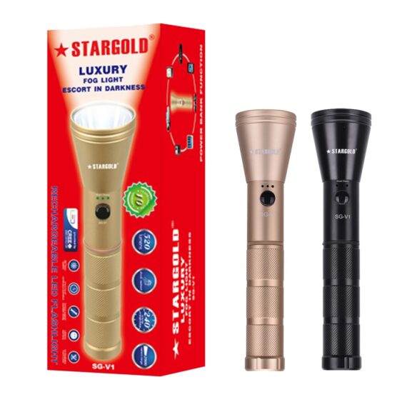 Stargold Emergency Torch Light Rechargeable LED Flashlight Set Of 2 SG-I20