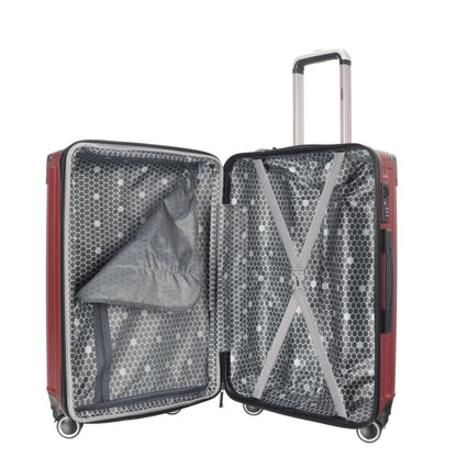 STARGOLD Luggage Trolley 3 PCS Set TPC Hardside 360° Rotational Wheels And TPC Lockable Travel Suitcase, SG-TPC43 Wine