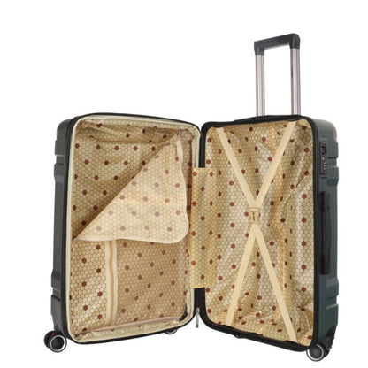 STARGOLD Luggage Trolley 3 PCS Set TPC Hardside 360° Rotational Wheels And TPC Lockable Travel Suitcase, SG-TPC44 Dark Green