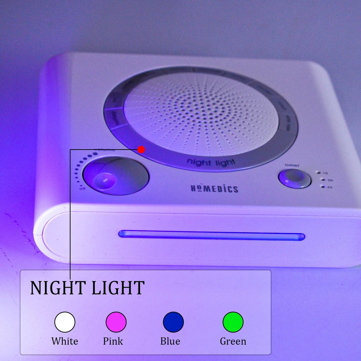 Sleep Therapy Sound Machine with 8 High-Fidelity Soothing Sounds for Sleep, Anxiety, Stress Relief, Battery or Adapter Power, 3 Auto-Off Timer Options