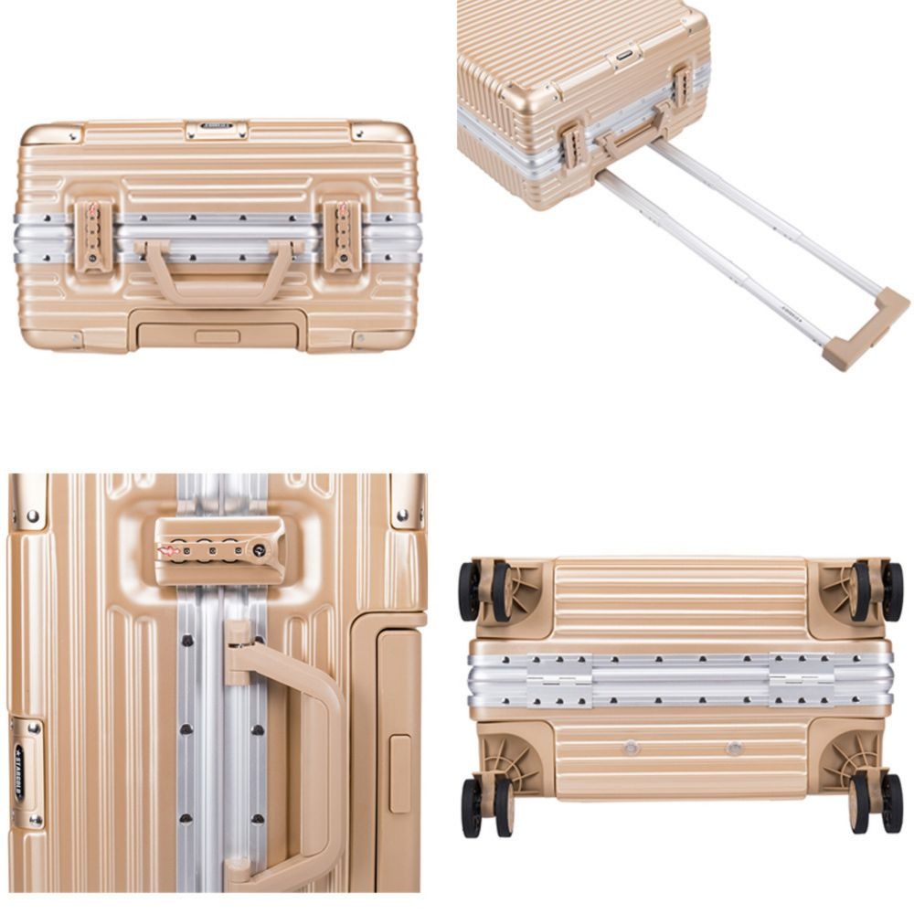 STARGOLD Luggage Trolley TPC Hardside Suitcase 360° Rotating Wheels And TSA Lock Travel Luggage, SG-TPC38 Champagne
