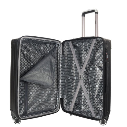STARGOLD Luggage Trolley 3 PCS Set TPC Hardside 360° Rotational Wheels And TPC Lockable Travel Suitcase, SG-TPC43 Black