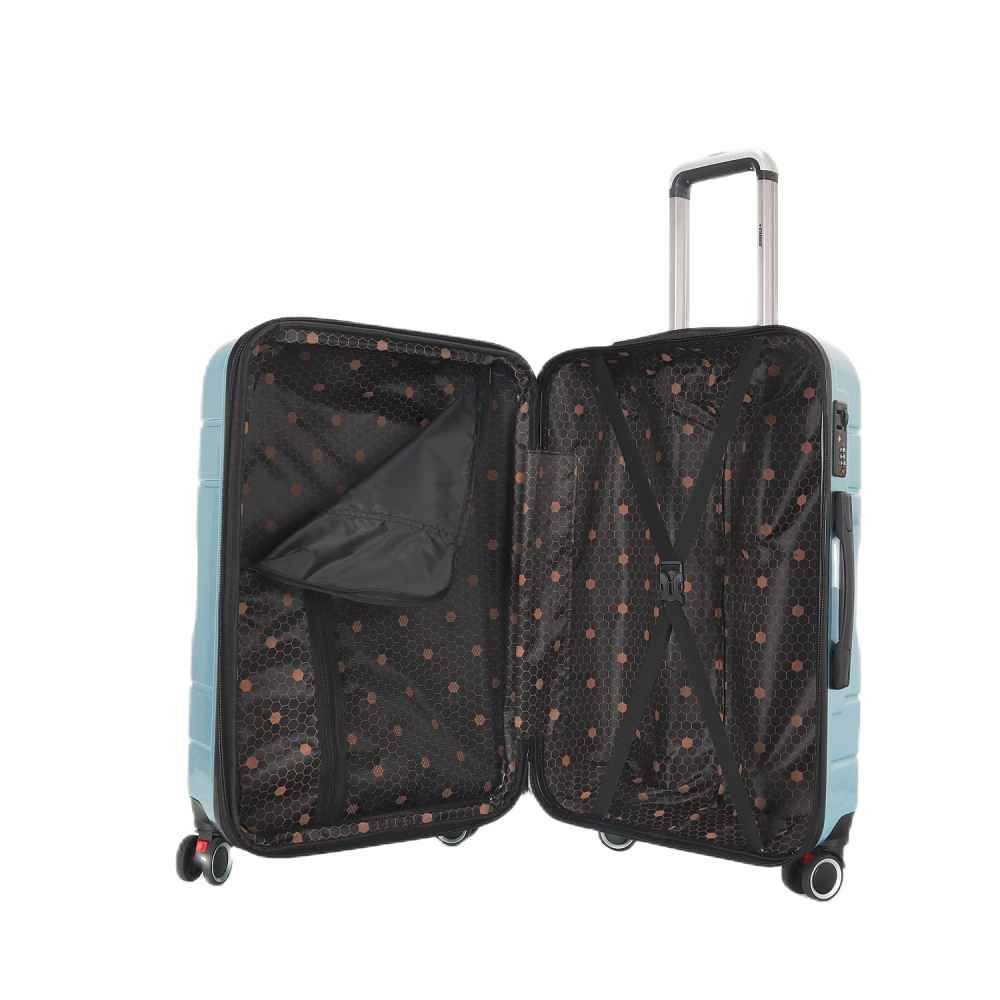 STARGOLD Luggage Trolley 3 PCS Set TPC Hardside 360° Rotational Wheels And TPC Lockable Travel Suitcase, SG-TPC42