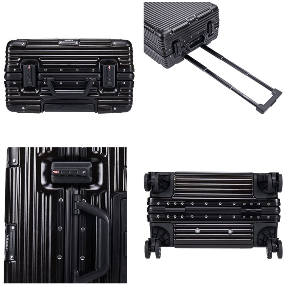 STARGOLD Luggage Trolley TPC Hardside Suitcase 360° Rotating Wheels And TSA Lock Travel Luggage, SG-TPC38 Black