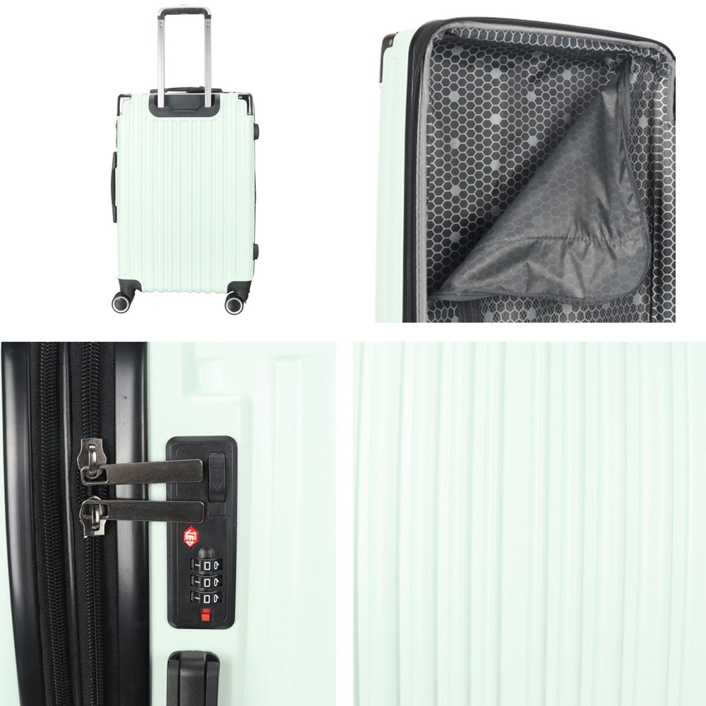 STARGOLD Luggage Trolley 3 PCS Set TPC Hardside 360° Rotational Wheels And TPC Lockable Travel Suitcase, SG-TPC43 Fruit Green
