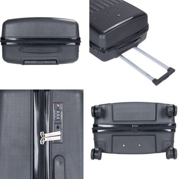 STARGOLD Luggage Trolley PP HardSide 3 PCS Set Suitcase Bag With TSA Lock 360° Rotating Wheels Travel Suitcase, SG-PP69 Black