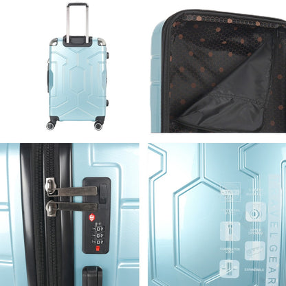 STARGOLD Luggage Trolley 3 PCS Set TPC Hardside 360° Rotational Wheels And TPC Lockable Travel Suitcase, SG-TPC42
