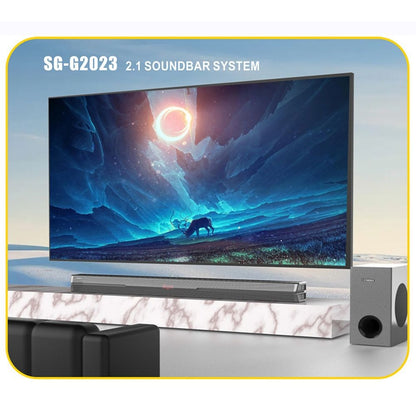 STARGOLD Home Theater Speakers System Multimedia 2.1 Channel Speaker 70W Remote Control Via BT, USB, SD/MMC, SG-G2023 BLACK