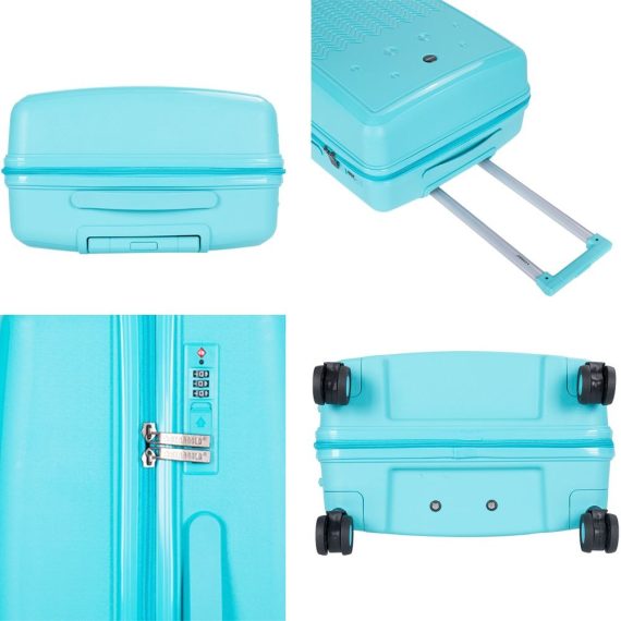STARGOLD Luggage Trolley PP HardSide 3 PCS Set Suitcase Bag With TSA Lock 360° Rotating Wheels Travel Suitcase, SG-PP69 Fruie Green